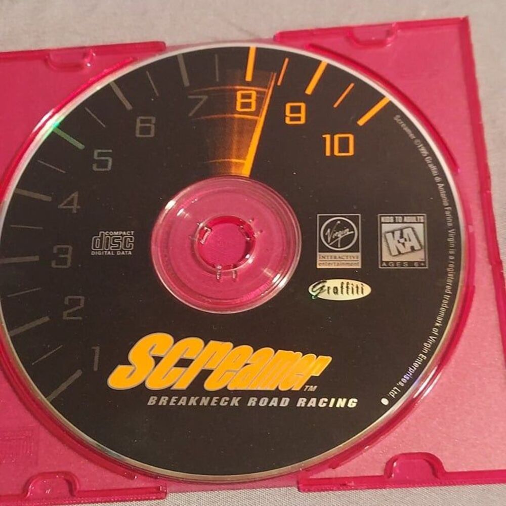 Screamer Breakneck Road Racing PC CD Game Virgin 1995 Vintage